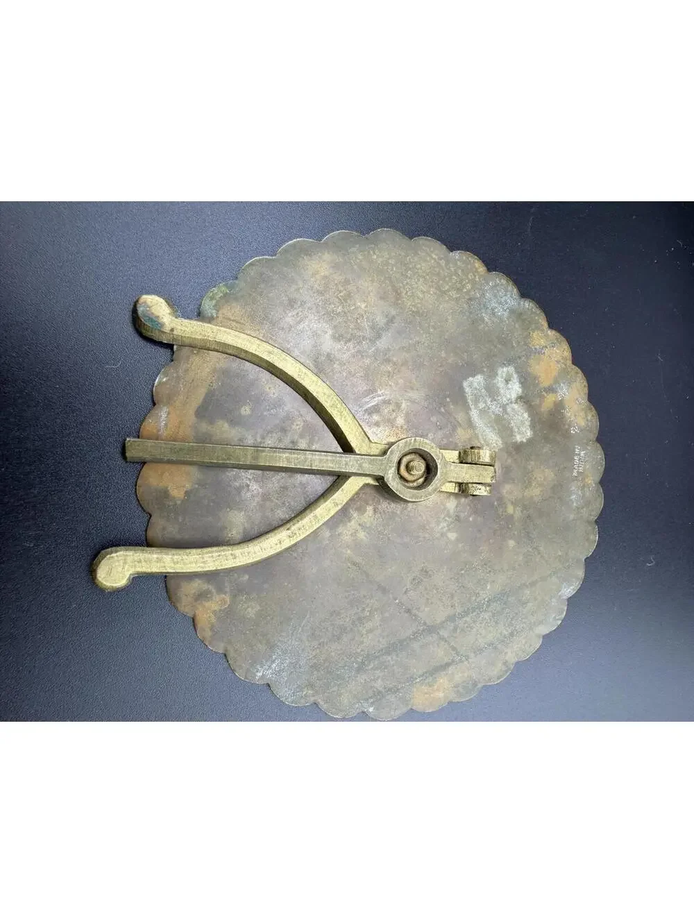 Vintage Brass Perpetual Calendar Decorative‎ Stand Floral Design